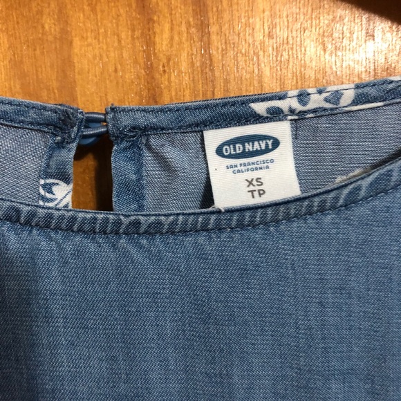 Old Navy Chambray Half Sleeve Flower Dress Sz. XS - Picture 6 of 6